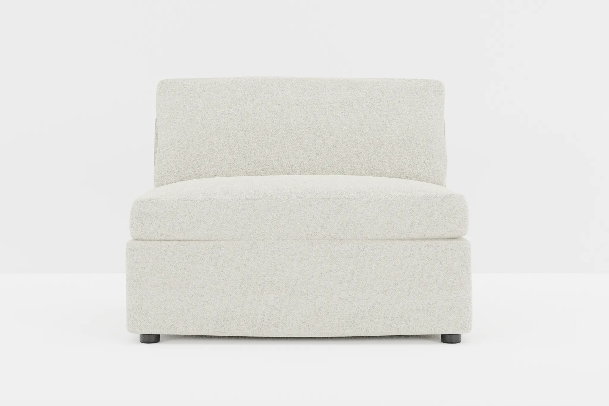 Destin Elite Ivory Fabric Armless Chair