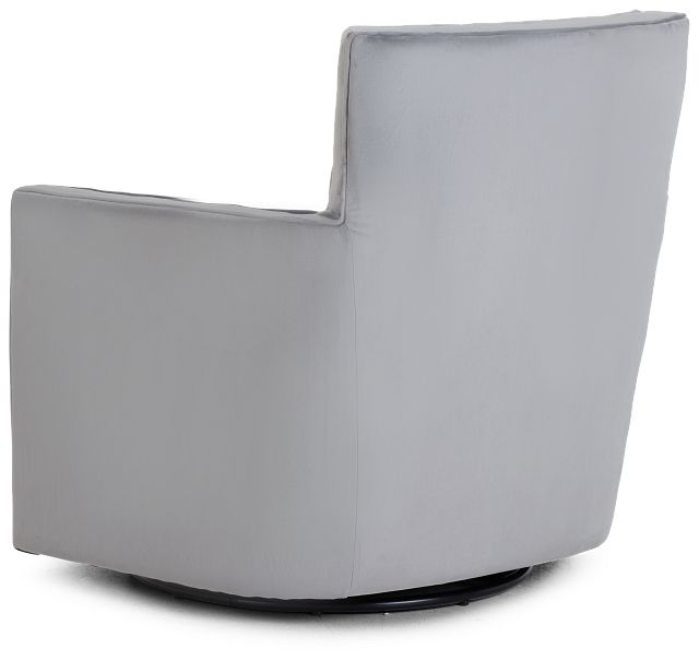 Loden Gray Velvet Swivel Accent Chair