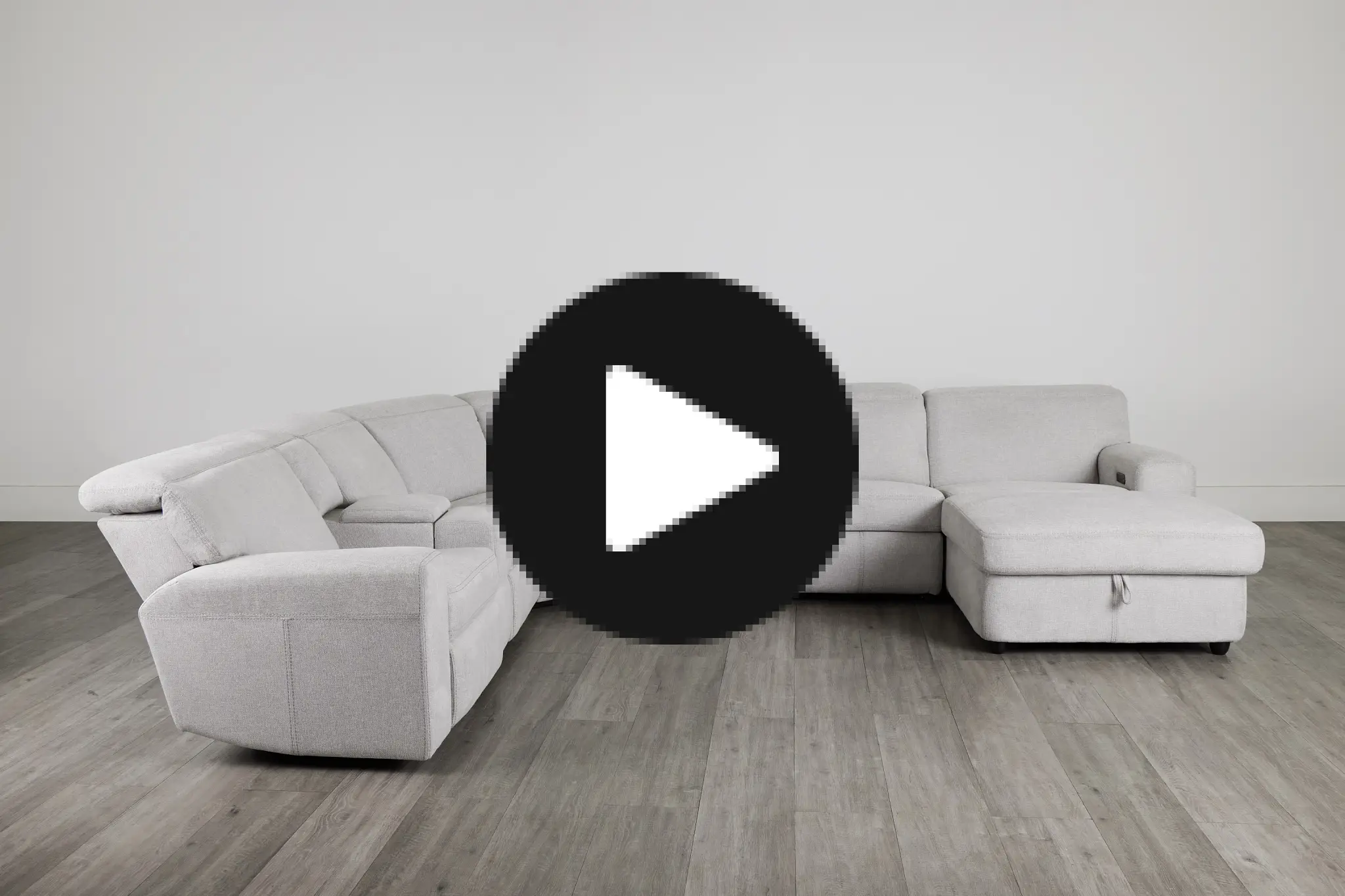 Callum Light Gray Storage Medium Right Triple Power Chaise Sleeper Sectional Callum Light Gray Storage Medium Right Triple Power Chaise Sleeper Sectional