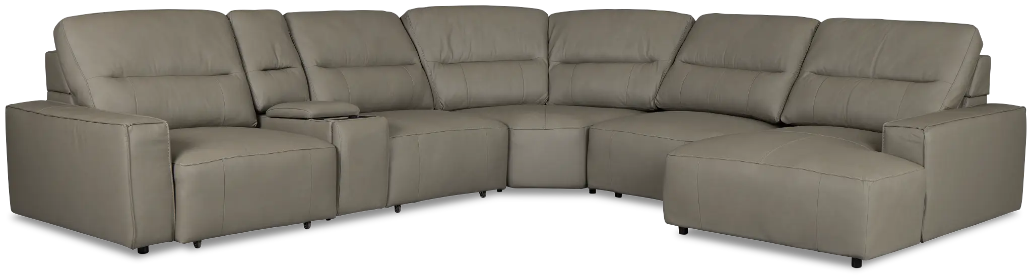 Rudy Gray Lthr/vinyl Medium Dual Power Right Extension Chaise Sectional Rudy Gray Lthr/vinyl Medium Dual Power Right Extension Chaise Sectional