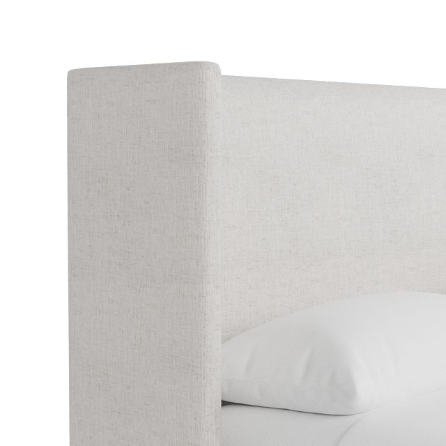 Captiva Linen Light Beige 48" Upholstered Shelter Bed