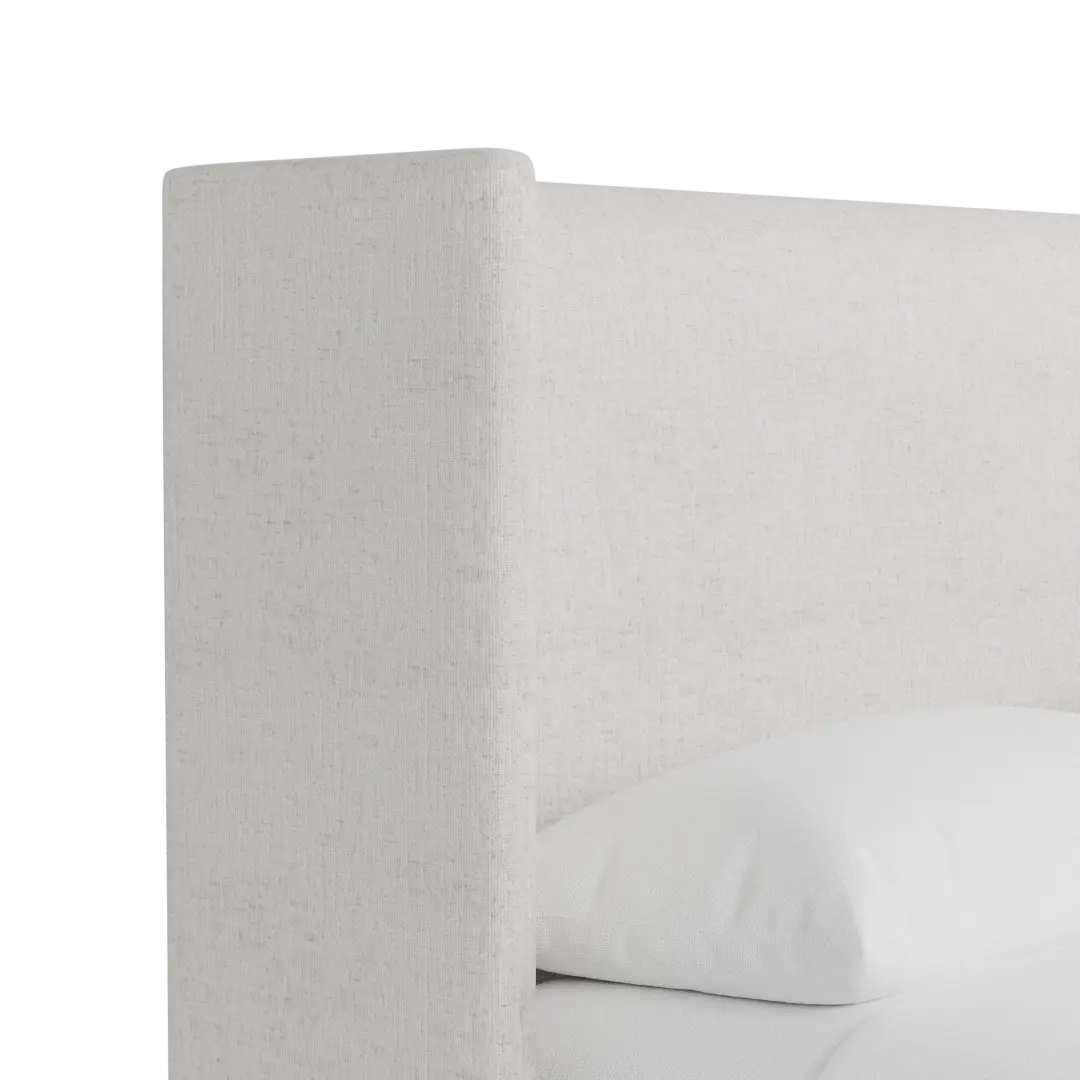 Captiva Linen Light Beige 48" Upholstered Shelter Bed Captiva Linen Light Beige 48" Upholstered Shelter Bed