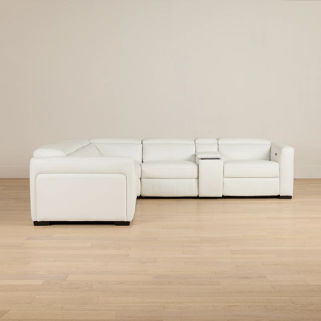 Melody White Micro Medium Triple Power 2-arm Sectional