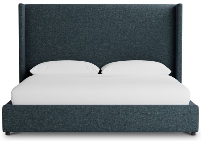 Captiva Elavation Dark Blue 60" Upholstered Shelter Bed