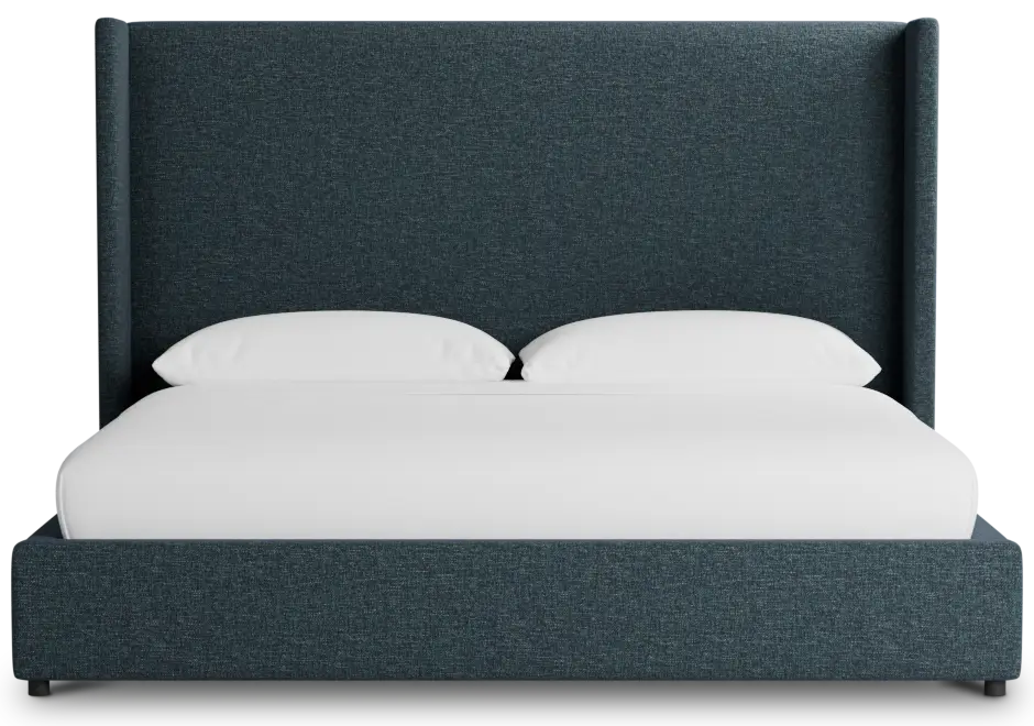 Captiva Elavation Dark Blue 60" Upholstered Shelter Bed Captiva Elavation Dark Blue 60" Upholstered Shelter Bed