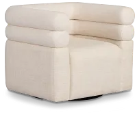Celine Light Beige Fabric Swivel Accent Chair