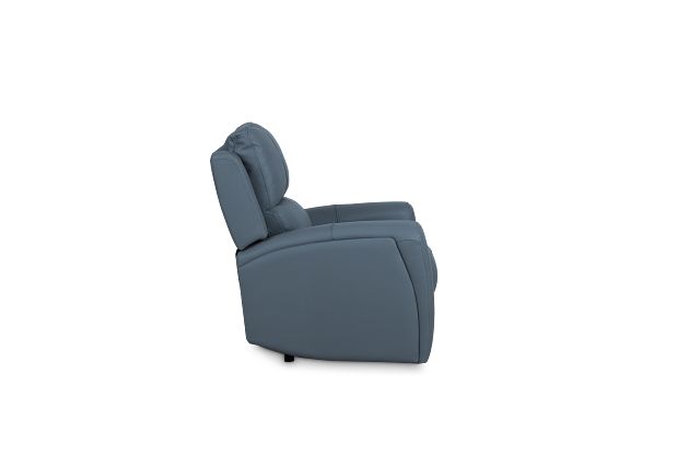 Summit Blue Lthr/vinyl Power Recliner With Power Headrest