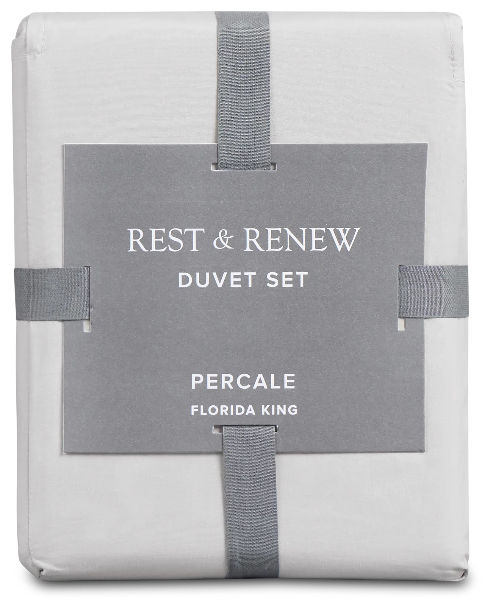 Rest & Renew Percale Cotton Gray 200 Thread Duvet Set