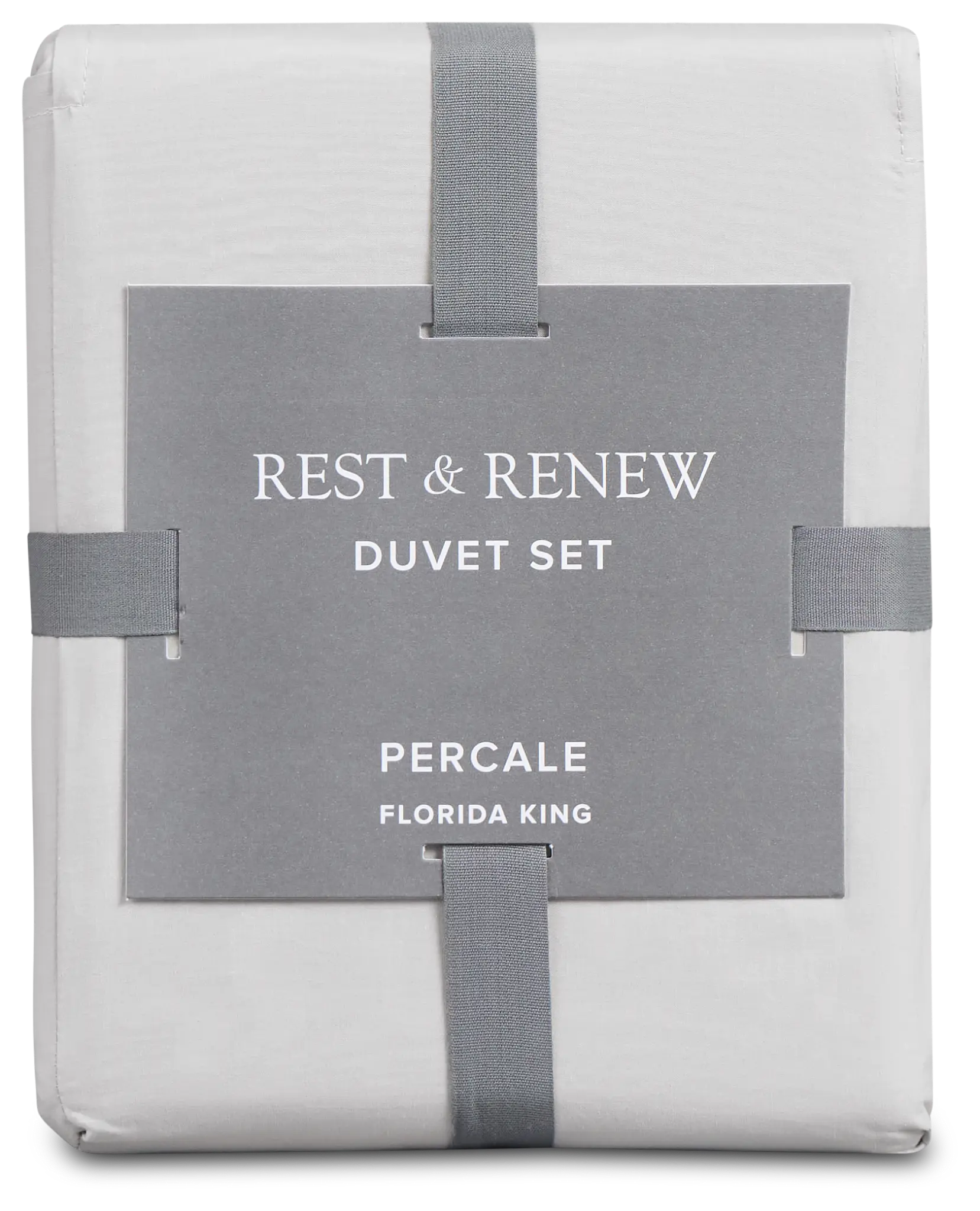 Rest & Renew Percale Cotton Gray 200 Thread Duvet Set Rest & Renew Percale Cotton Gray 200 Thread Duvet Set