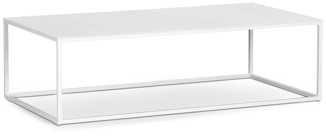 Malaga White Rect Coffee Table
