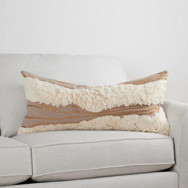 Merudi Ivory Lumbar Accent Pillow