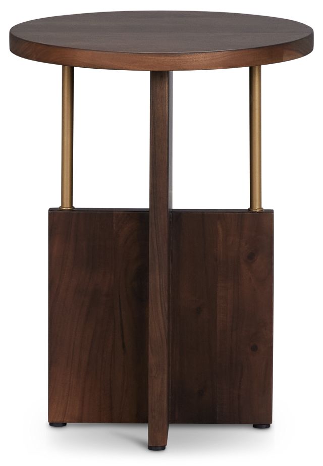 Callen Dark Tone Wood Round Chairside Table