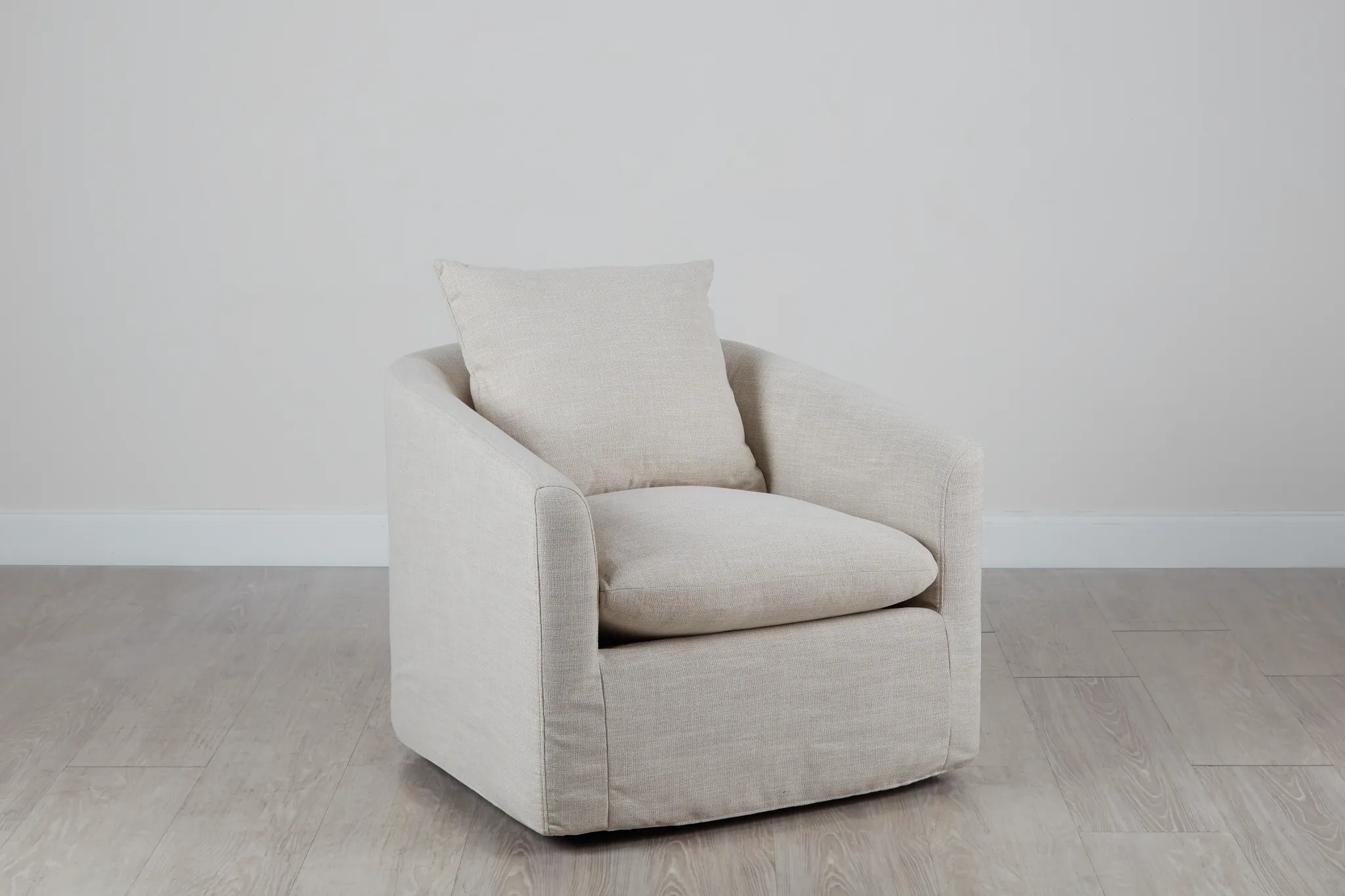 Willow Light Beige Fabric Swivel Chair