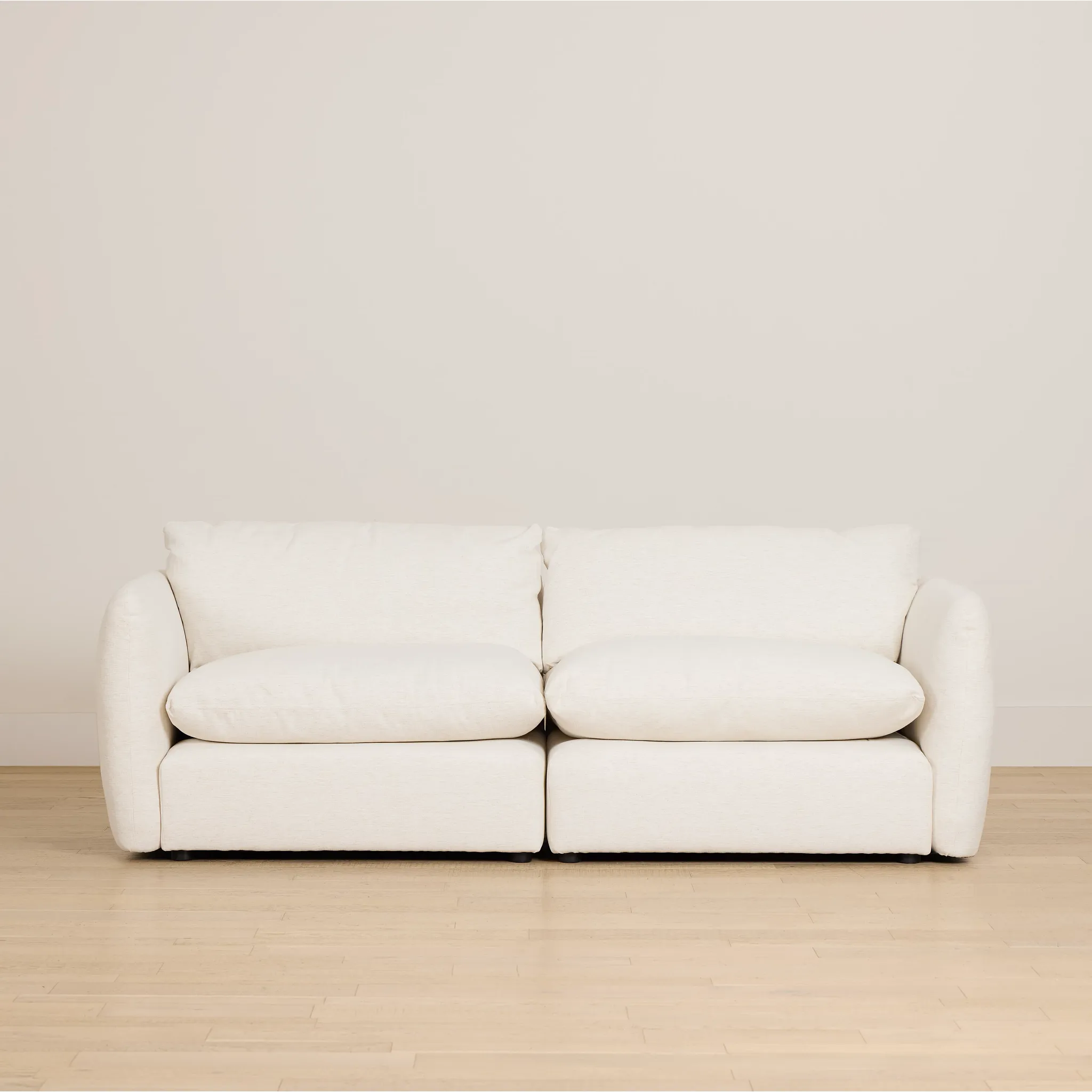 Serena White Fabric 2-piece Modular Sofa