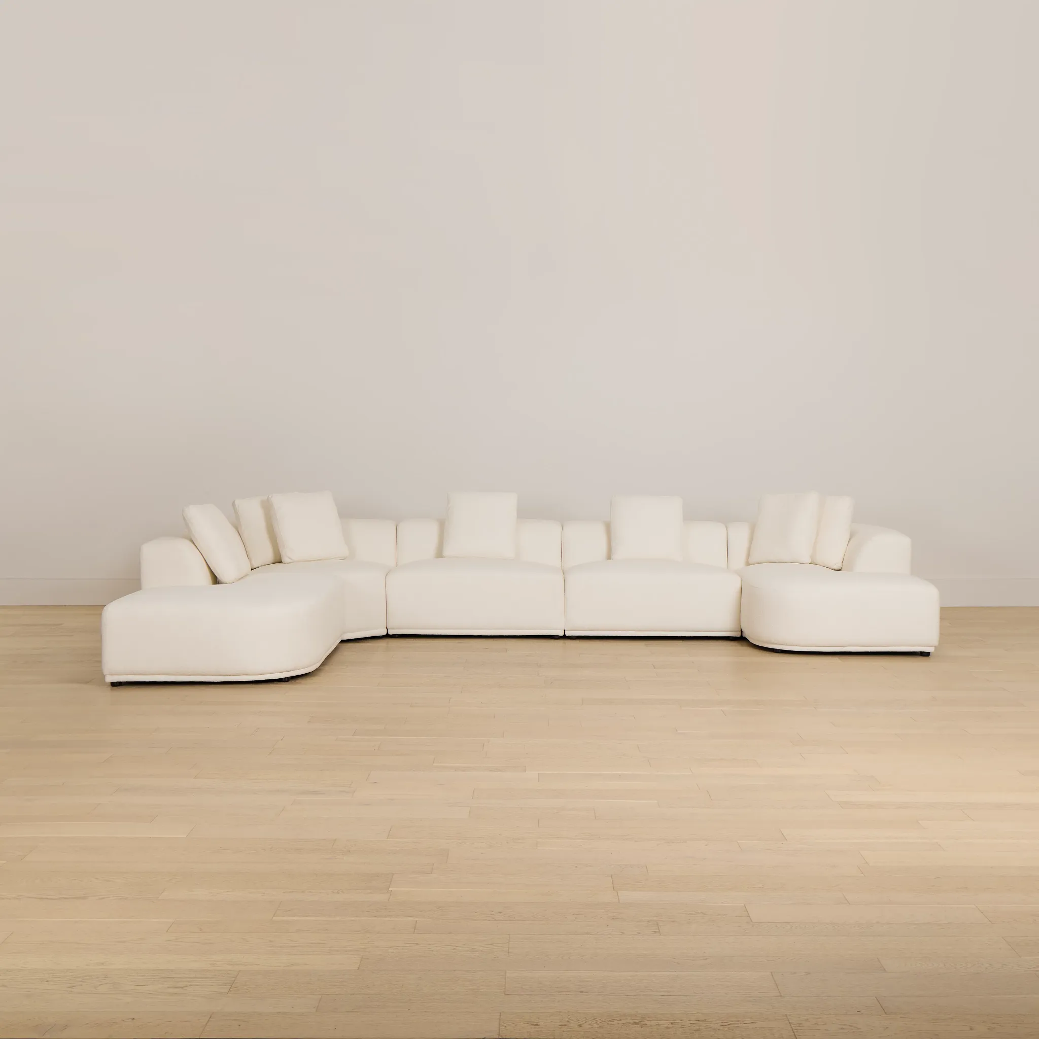 Catalina White Fabric Large Right Chaise Sectional