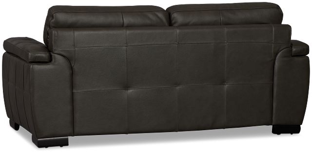 Braden Dark Gray Leather Loveseat