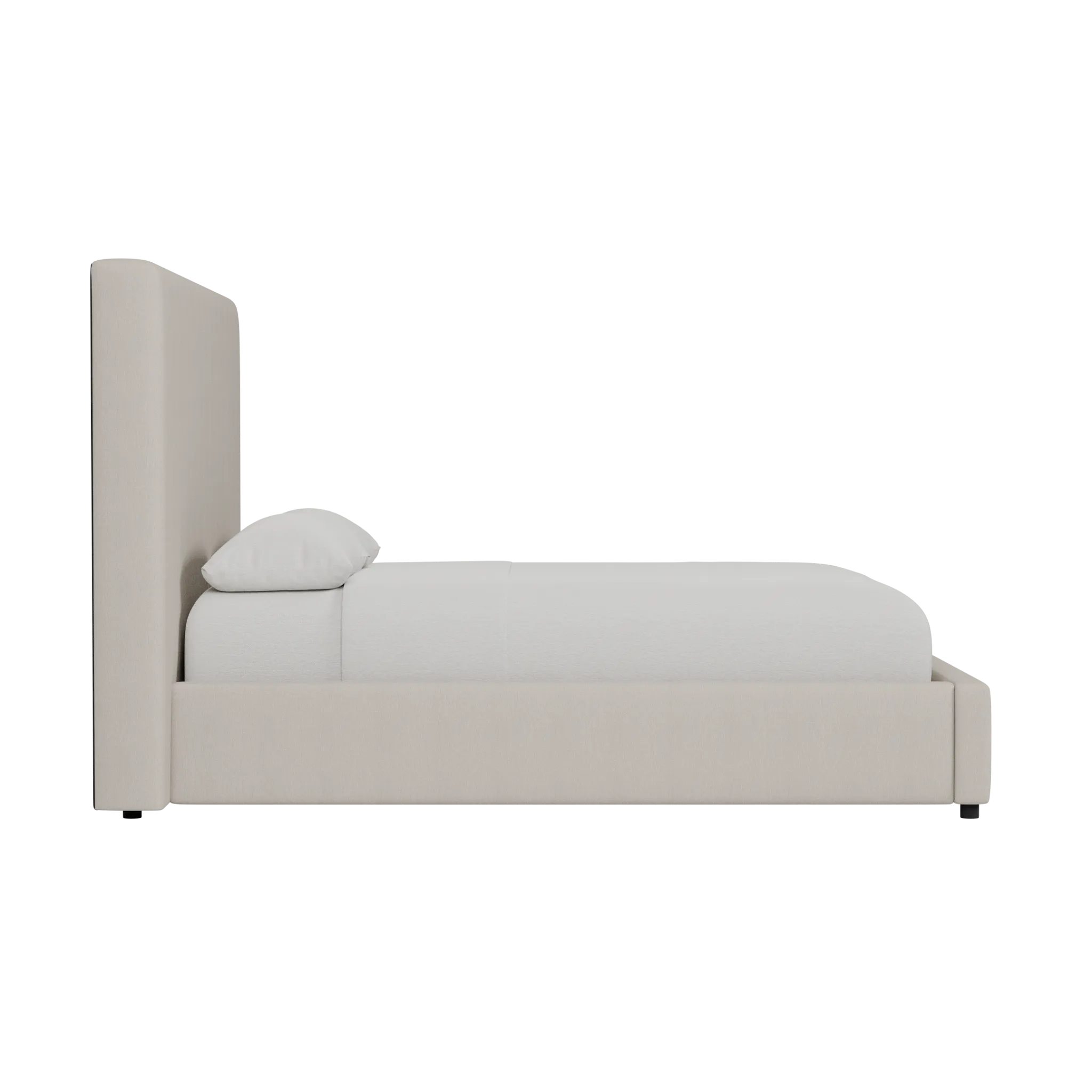 Grayton Revenue Beige 54" Upholstered Platform Bed