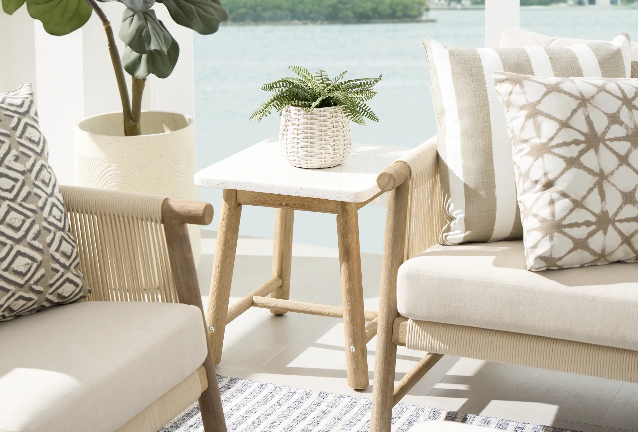 Azure Light Tone Square End Table