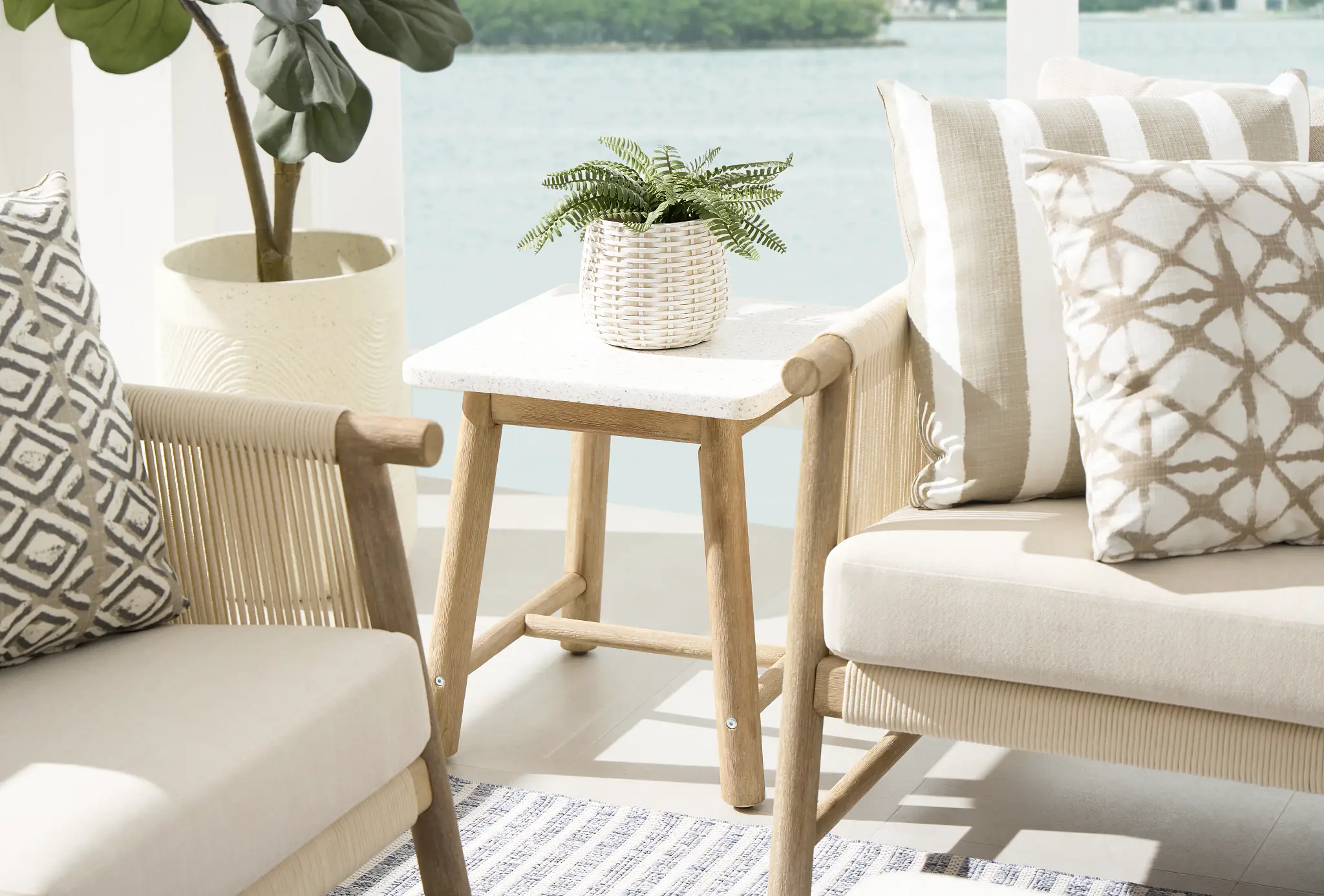 Azure Light Tone Square End Table Azure Light Tone Square End Table