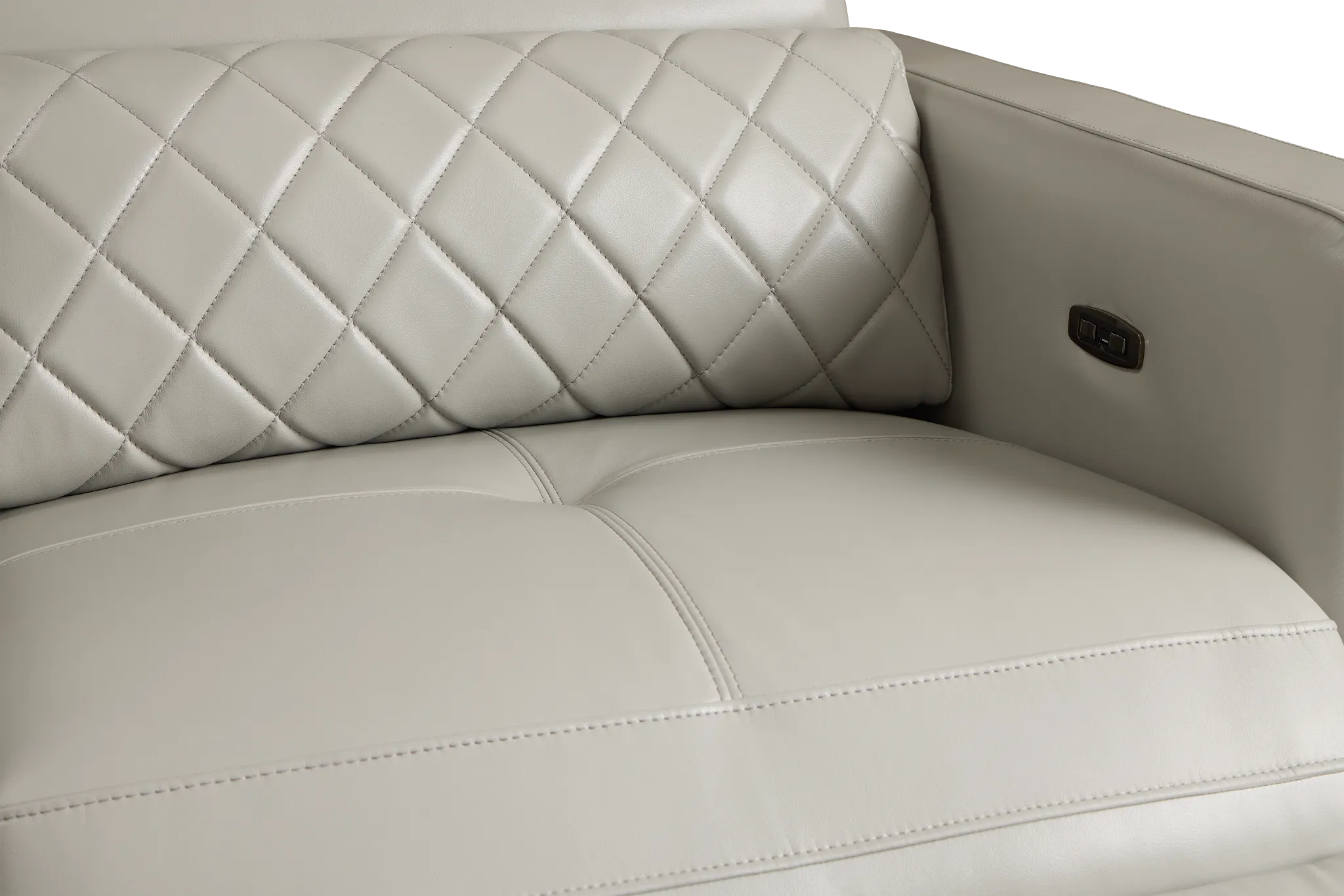 Ava Light Gray Micro Small Two-arm Power Reclining Sectional