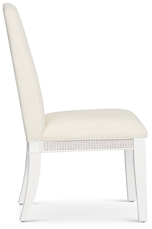 Milan White Upholstered Side Chair
