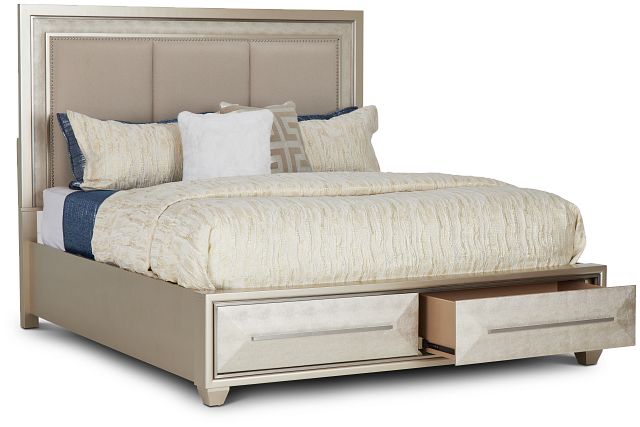 Manhattan Champagne Platform Storage Bed