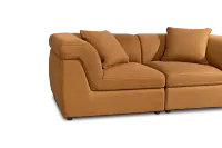Aria Medium Brown Micro 2-piece Modular Sofa