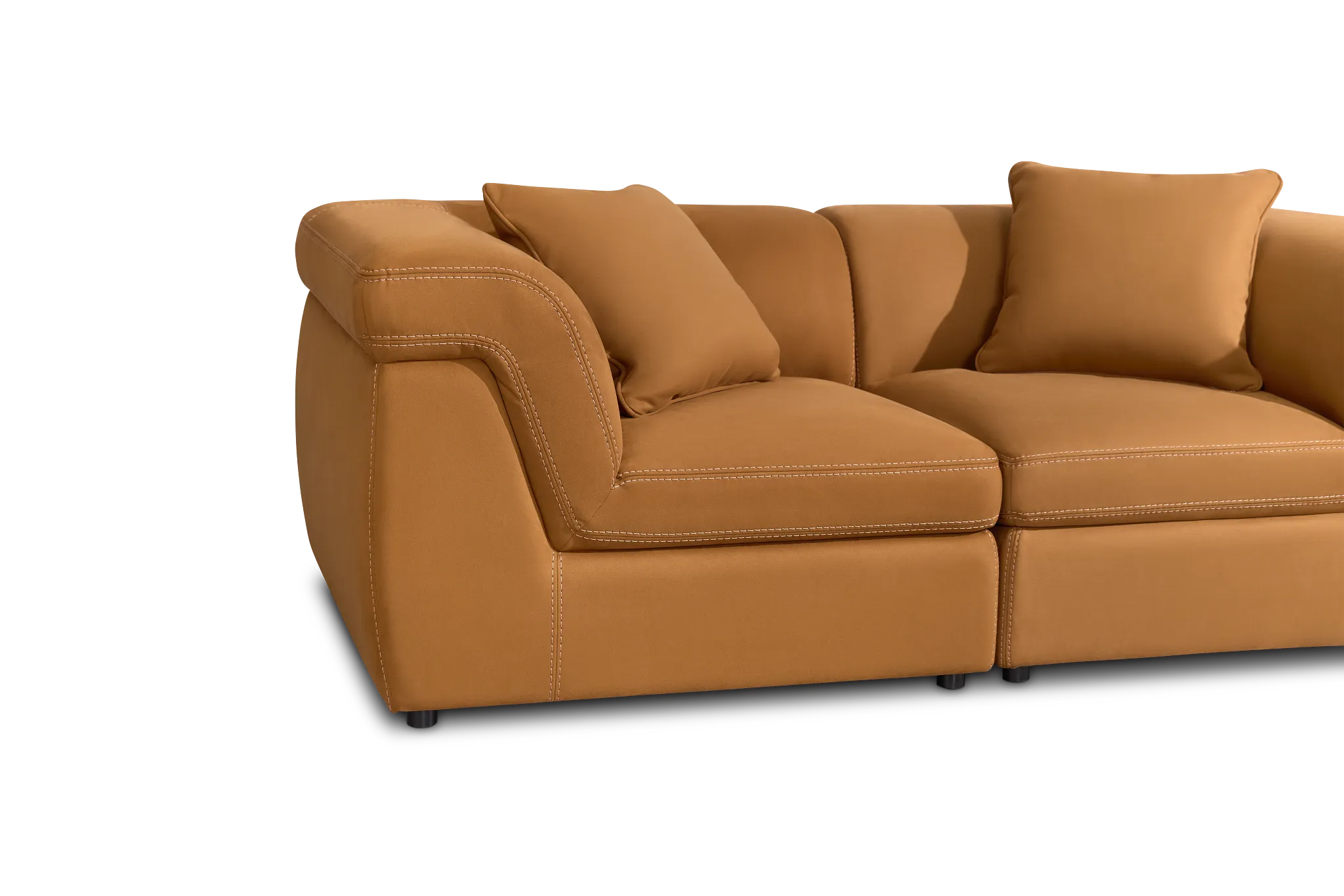 Aria Medium Brown Micro 2-piece Modular Sofa