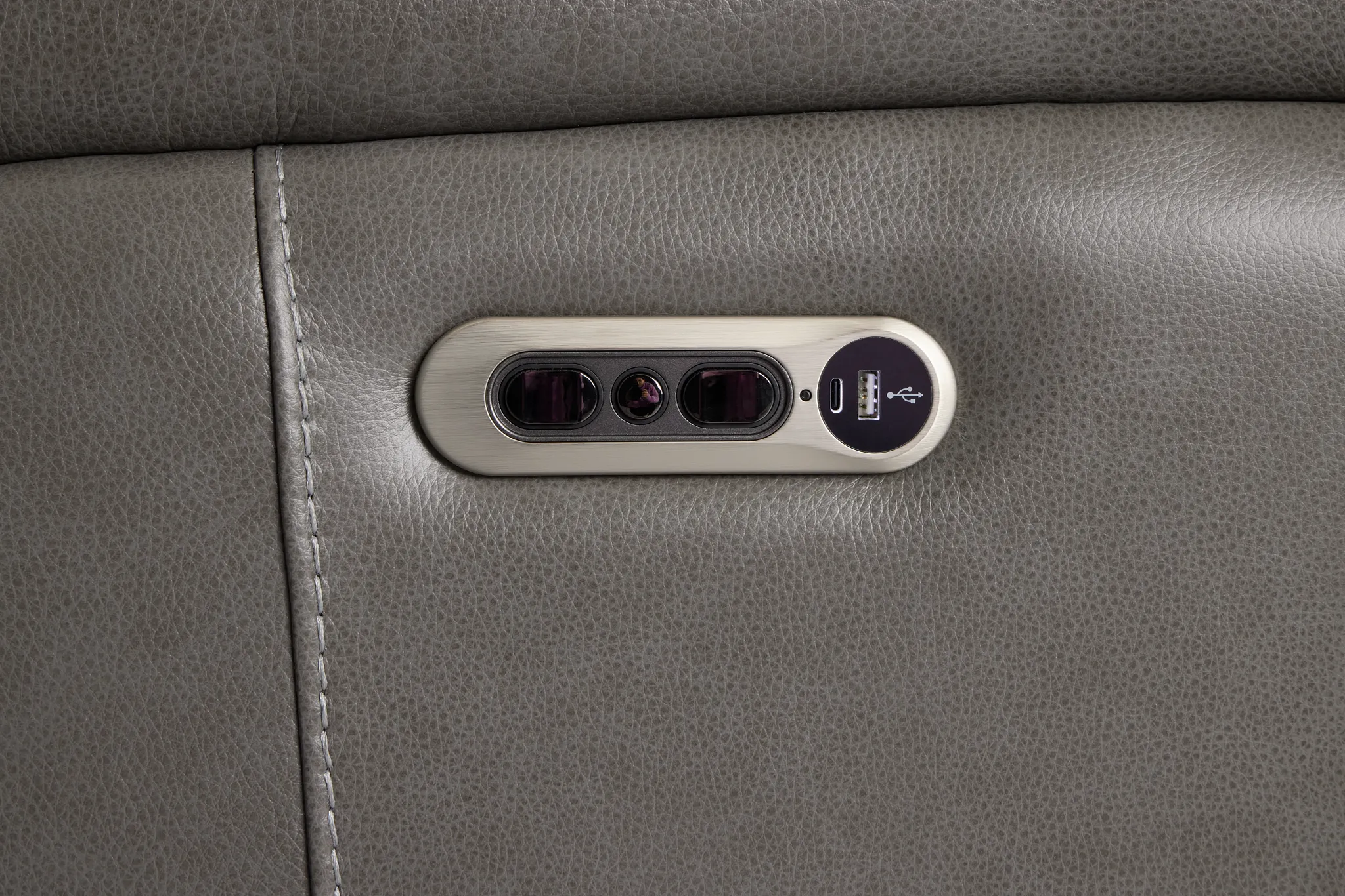 Jasper Gray Leather Power Recliner