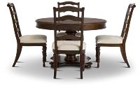 Savannah Dark Tone Round Table & 4 Chairs