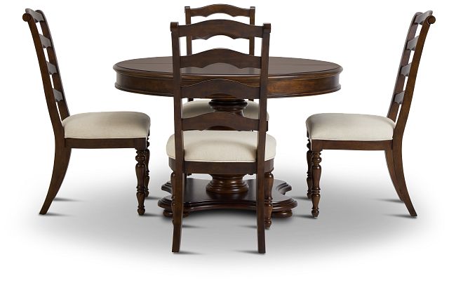 Savannah Dark Tone Round Table & 4 Chairs (3)