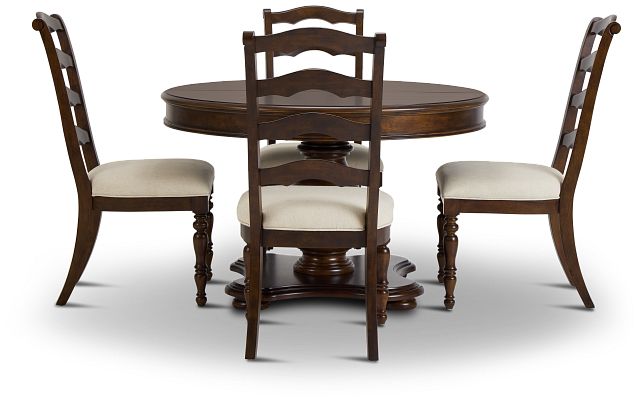 Savannah Dark Tone Round Table & 4 Chairs