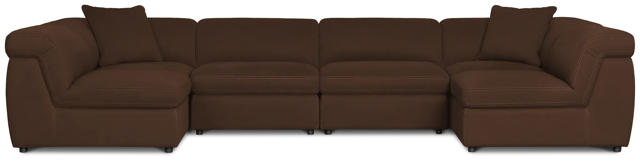 Aria Dark Brown Micro Immersive 8-piece Modular Sectional W/4 Speakers