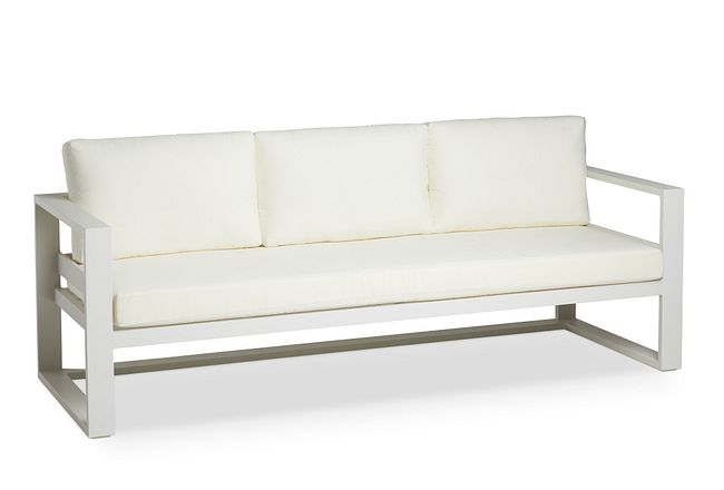 Lisbon White Aluminum Sofa