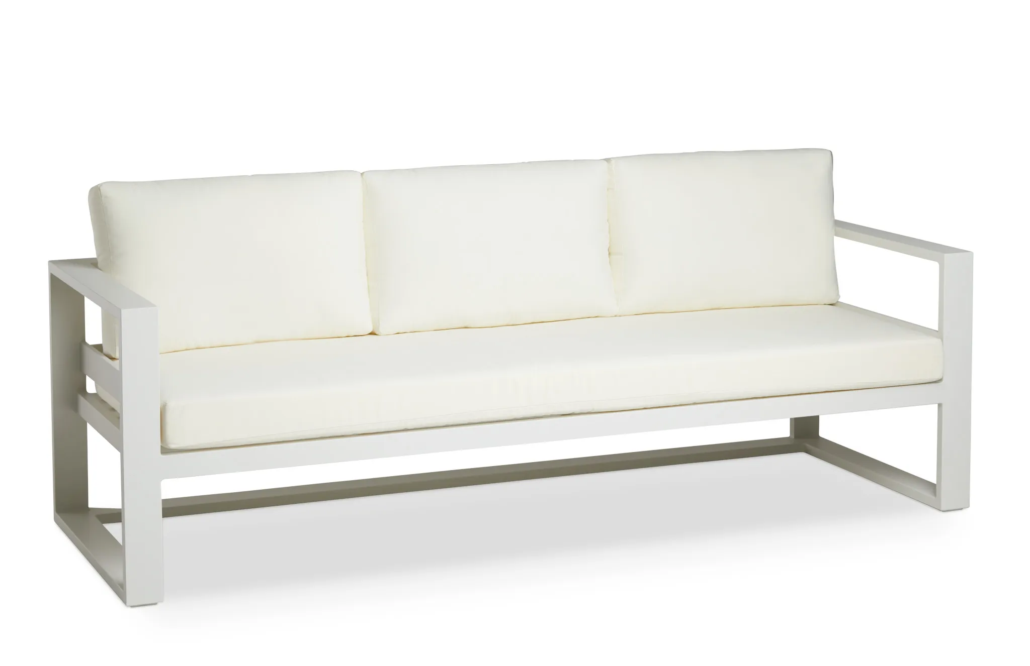 Lisbon White Aluminum Sofa