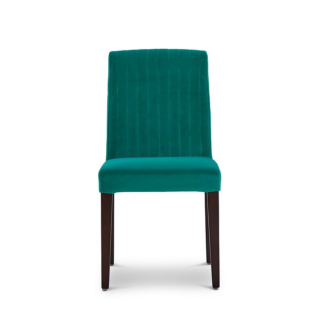 Fraser Teal Velvet Upholstered Side Chair (1)