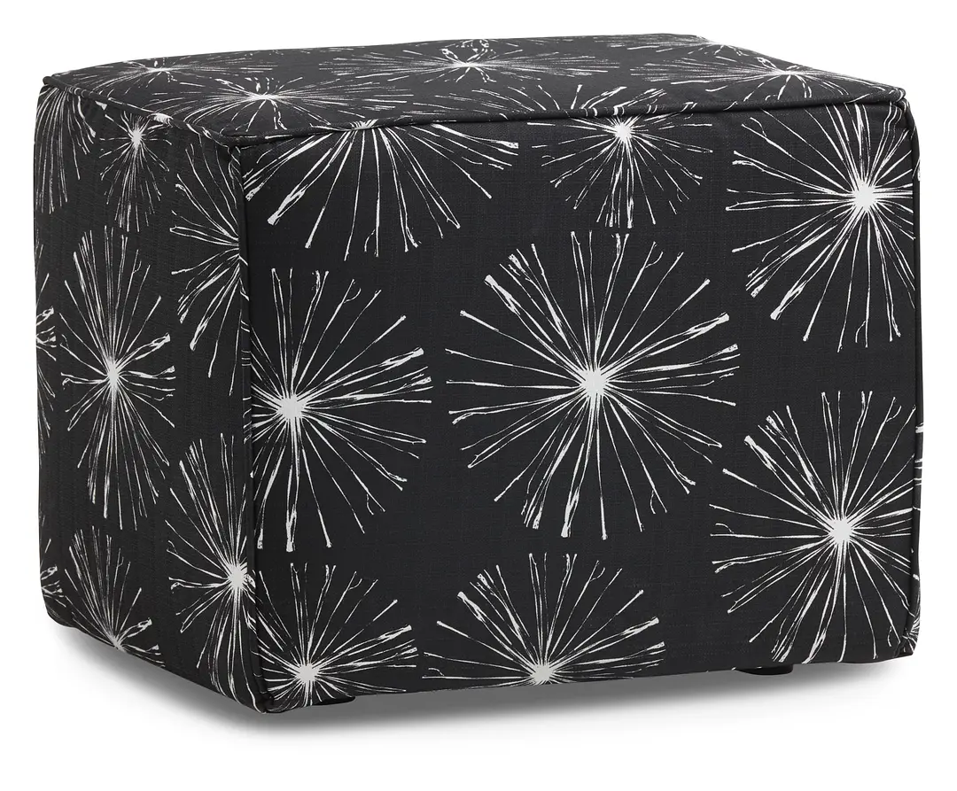 Sparks Black Fabric Indoor/outdoor Accent Ottoman Sparks Black Fabric Indoor/outdoor Accent Ottoman