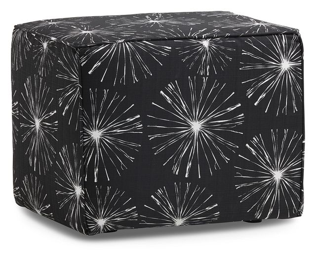 Sparks Black Fabric Indoor/outdoor Accent Ottoman