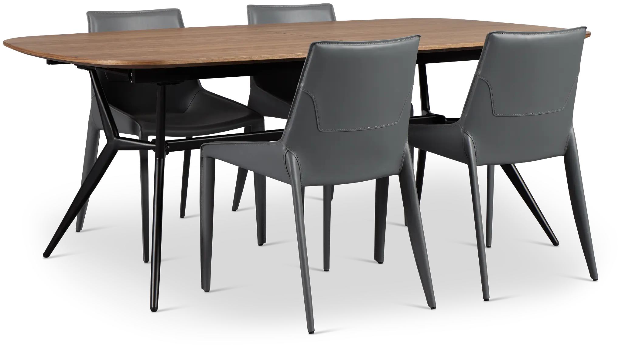 Margo Two-tone Rect Table & 4 Gray Upholstered Chairs Margo Two-tone Rect Table & 4 Gray Upholstered Chairs