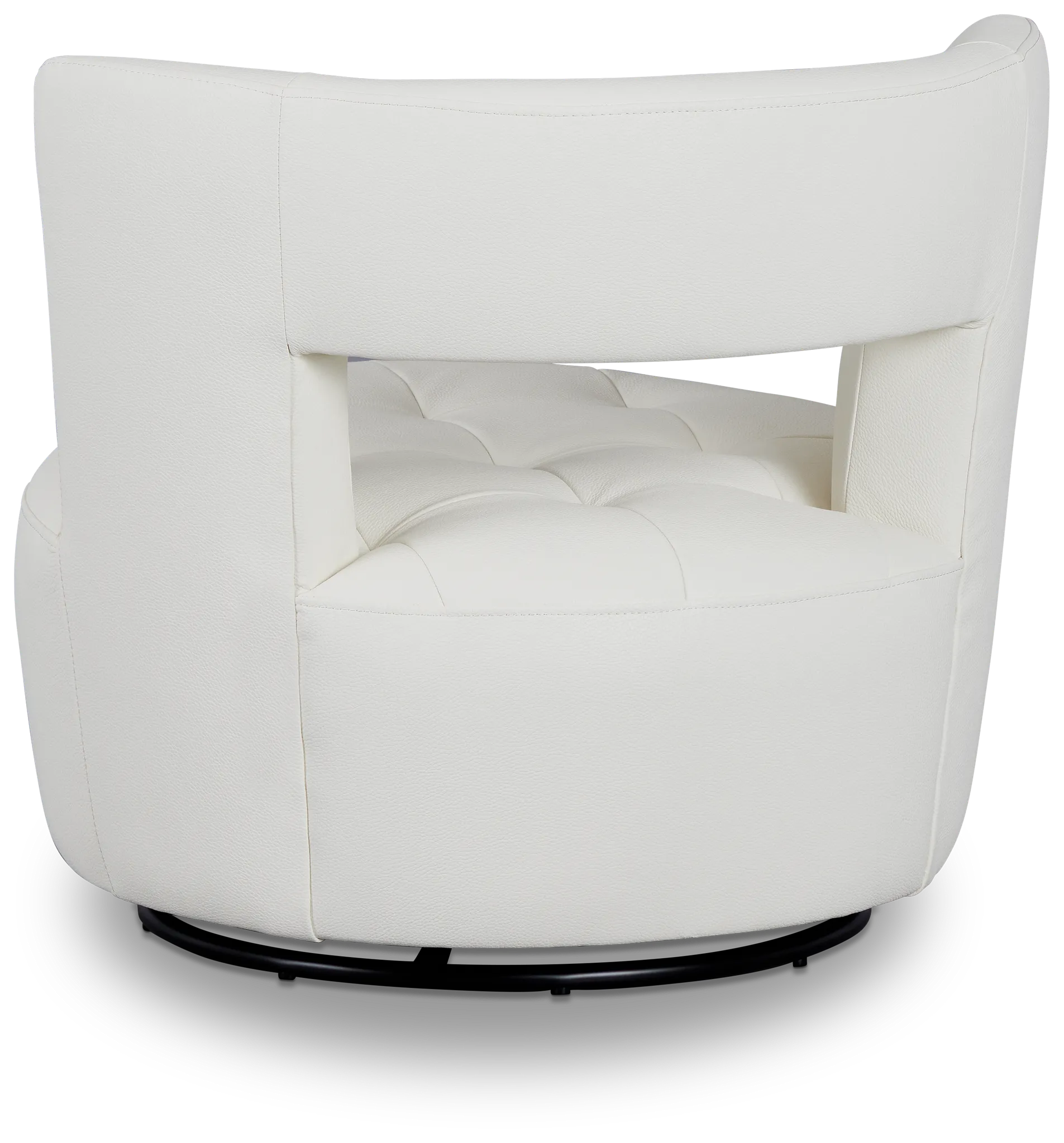 Zion White Micro Swivel Accent Chair