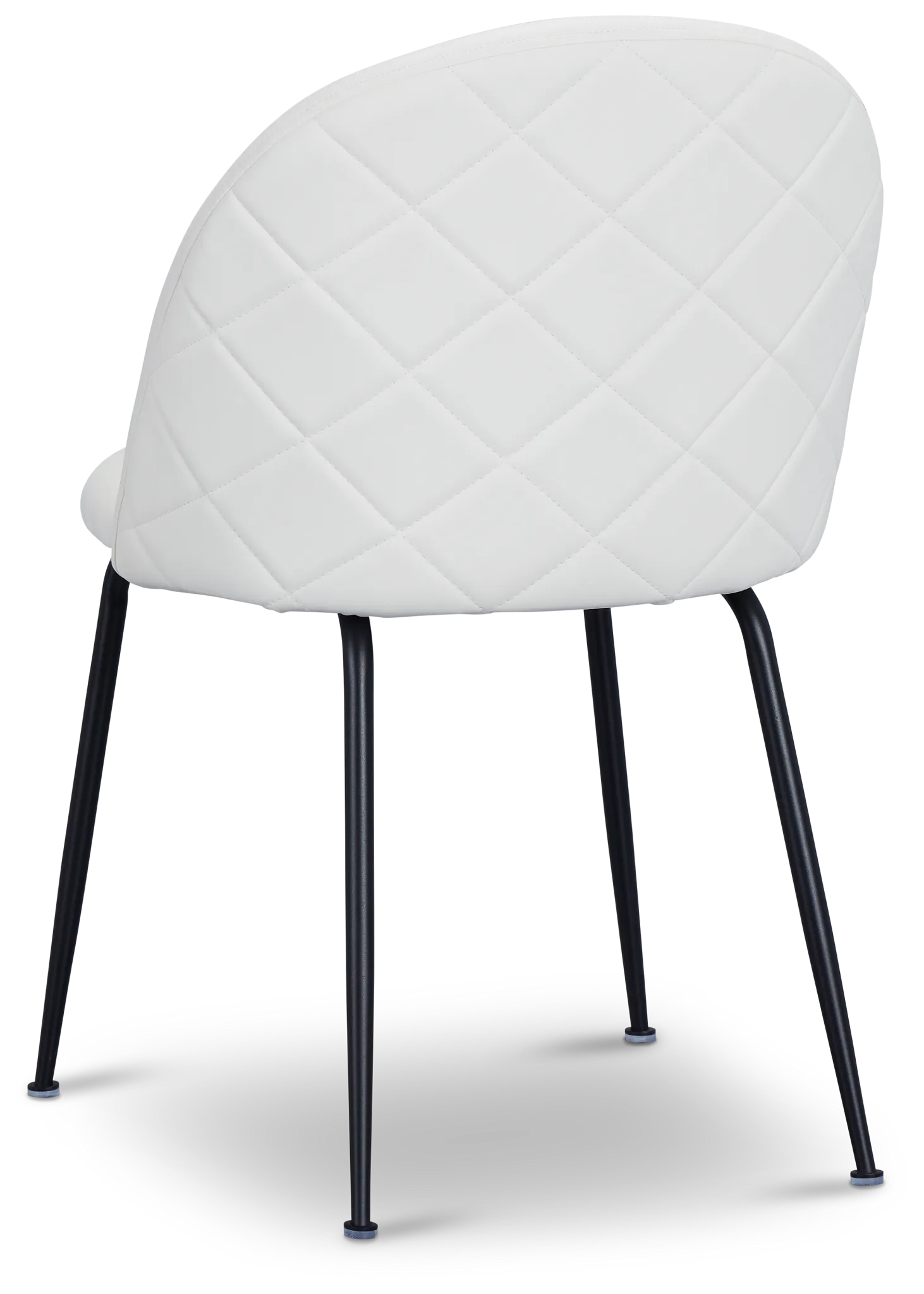 Capri White Micro Upholstered Side Chair W/ Black Legs
