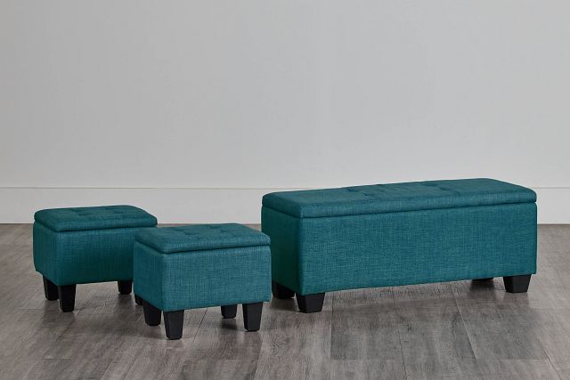 Ethan Teal Set Of 3 Bench