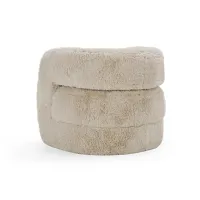 Calm Beige Fabric Accent Chair