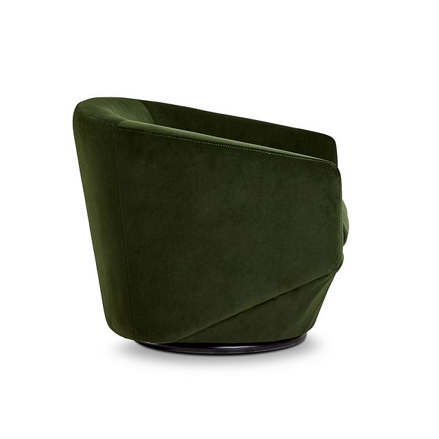 Darian Dark Green Velvet Swivel Accent Chair (2)