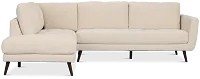 Indie Beige Fabric Small Left Bumper Sectional