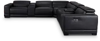 Lombardy Black Micro Large Triple Power Reclining Two-arm Sectional