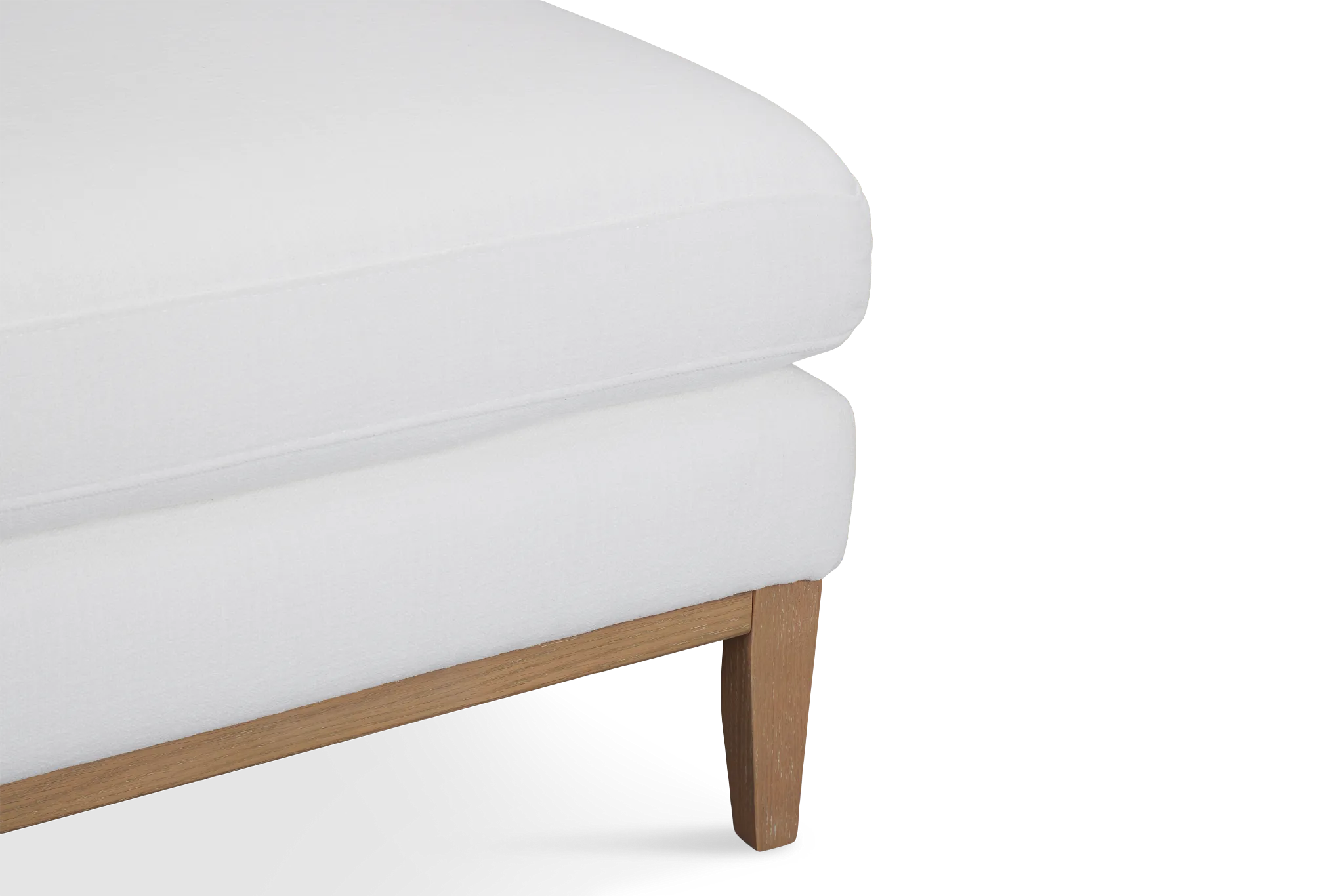 Corinne White Fabric Ottoman