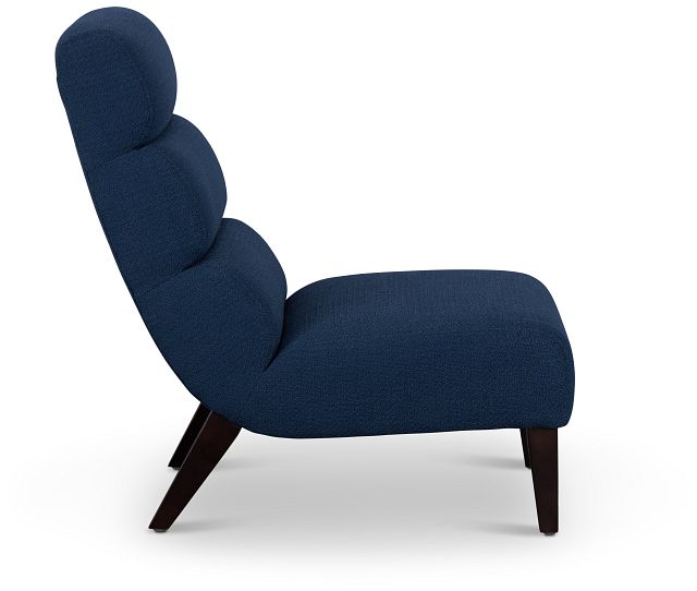 Emily Dark Blue Fabric Accent Chair