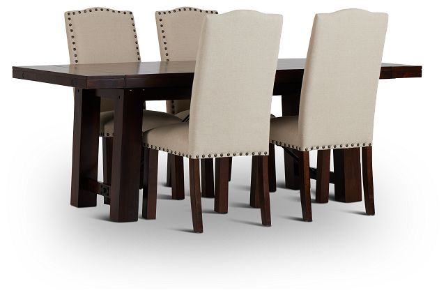 Napa Dark Tone Table & 4 Upholstered Chairs (6)