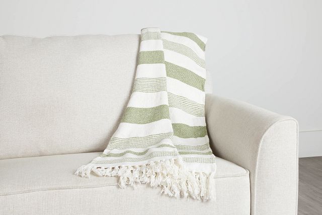 Calhoun Dark Green Stripe 50"x 60" Throw